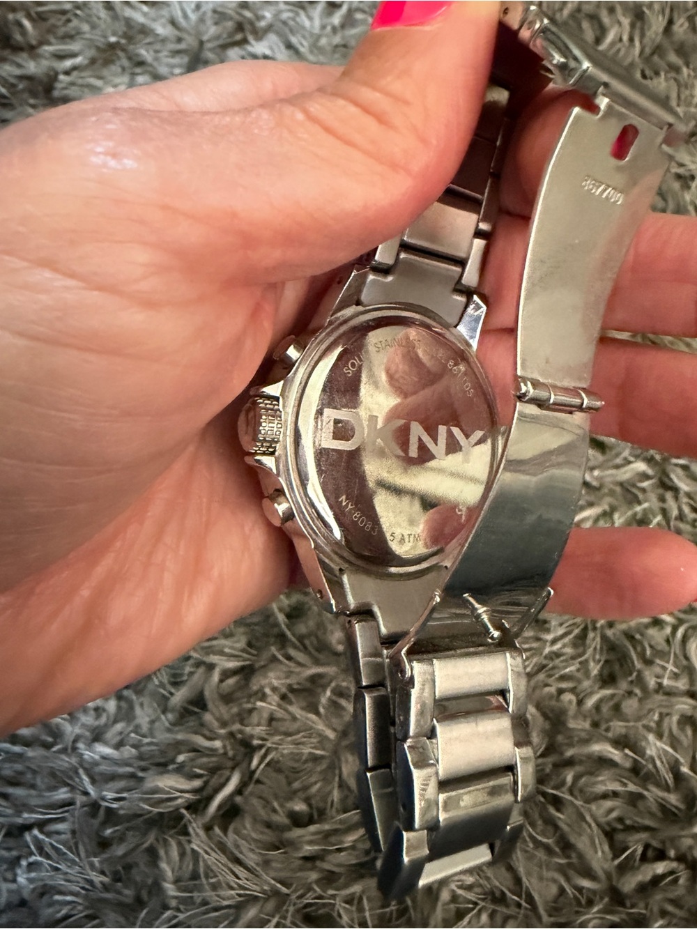 DKNY Silver/White Crystal-Trim Chronograph Watch - Picture 4 of 10